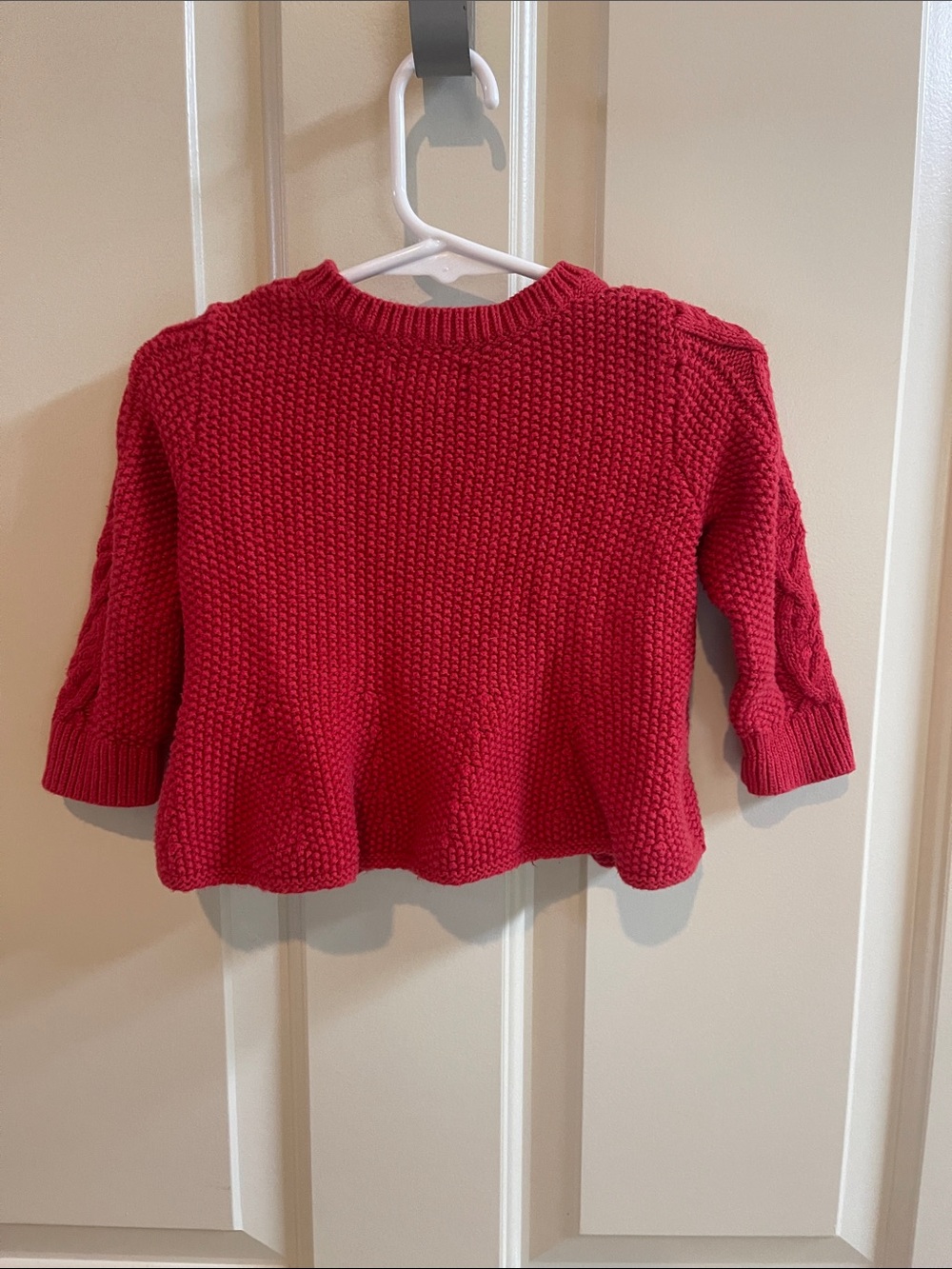 GAP Bright Red Cable-Knit Peplum Cardigan - Picture 6 of 6